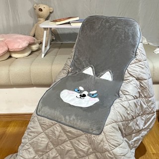 可愛卡通抱枕毯 兩用沙發辦公室靠墊, 灰色卡通,40*40