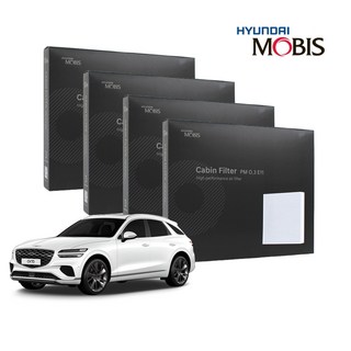 현대모비스 정품 프리미엄 에어컨필터 2년분 4개입 제네시스 GV70 전용 2020년~현재까지, 4개