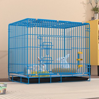 兔子籠子家用摺疊室內養兔易清糞戶外攜帶便捷垂耳兔加密兔籠貓籠, 1個, 80:籠子+托盤+腳墊+掛碗+草窩