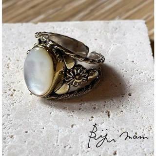 Bijumam天然石純銀手工戒指-編號E/可調整戒圍/飾品