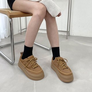 캐쥬얼 스웨이드 통굽 어글리 스니커즈 zac+45772VT