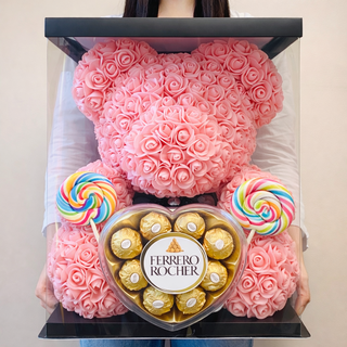 희다 발렌타인데이 선물 화이트데이 선물 졸업식 여자친구 꽃다발 페레로로쉐 초콜릿 사탕, 40cm(레드)