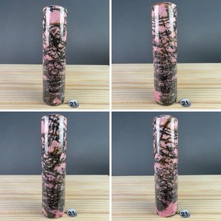 【晶星】天然紅薔薇輝石圓型印章 個人章 玫瑰石 薔薇輝石 原礦 礦石 水晶印章 開運 招財, 1個, 21