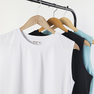 아우라큐 나시 무지 민소매 나시 티셔츠 남여공용 레이어드