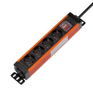 고용량 알루미늄 4구 멀티탭 4000W 에어컨 냉장고 멀티콘센트 과부하 파워탭, MG415BODG 4구1.5m 오렌지, 1개