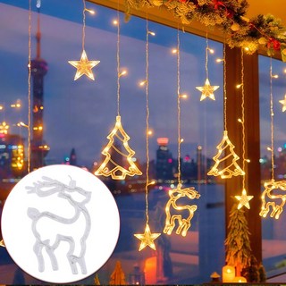 MALIKAY 크리스마스 LED 창문장식 조명 줄전구세트 건전지용DSFWW, 1세트, TYPE-1