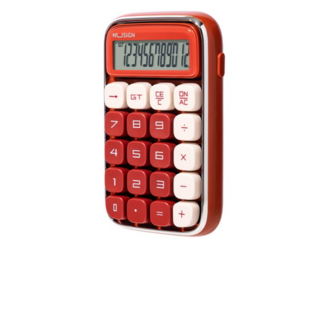 델리 누사인 레트로 기계식 계산기 NS043, 레드 (RED), 1개