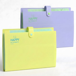 아코디언 파일 12칸 a4 파일 케이스 서류 정리함, 2개, 퍼플옐로