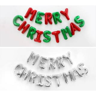 은박풍선세트 MERRY CHRISTMAS [2color], 1개, 그린/레드