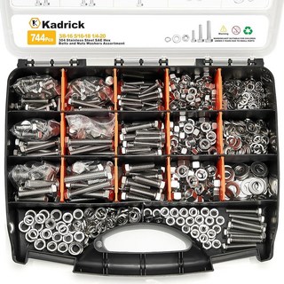 260피스 플랜지 육각 볼트 및 너트 키트 M8 x1.25(M6 x1.0 M10-1.25 사용 가능) (16mm ~ 40mm) 메트릭 볼트 모음 합금강 클래스 8.8 아연