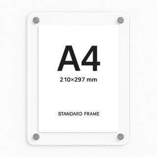 [플러스아크릴] 아크릴 액자 투명 사진 포스터 A4 A3, 1개, 투명+벽피스다보