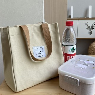 原創日系簡約百搭帆布托特包 加厚文藝大容量學生單肩手提兩用包 素雅休閒文青帆布側背包