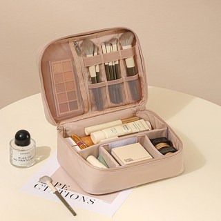 便攜式牛津布化妝包 - 帶隔板洗漱美妝工具收納包