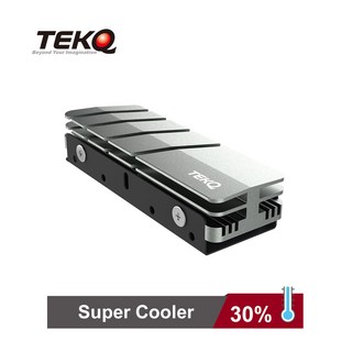 TEKQ Super Cooler PCIe NVMe M.2 2280 SSD 散熱條 散熱片 散熱器 N91, 1個, 銀灰色
