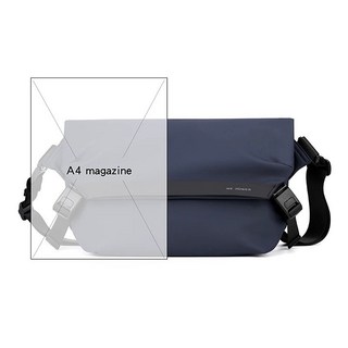 男士側揹包 防水耐磨潮流單肩包 大容量收納單肩包 肩帶磁吸扣 雙磁扣側揹包 肩揹包 斜揹包 郵差包, 深藍色