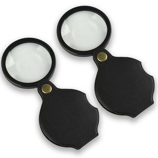 휴대용 돋보기 미니 확대경, 블랙, 2개