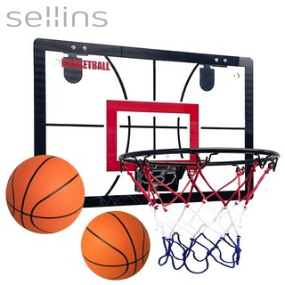 셀인스텍 덩크 미니농구대 실내 농구골대 문틀 벽걸이 (농구공 1+1), 블랙, 1개
