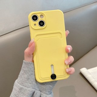 iPhone 16 Pro Max 手機殼，全包覆軟殼，支援iPhone 11、12、13 mini, 1個, 【檸檬黃】推拉開關-取卡功能iphone15 PRO MAX