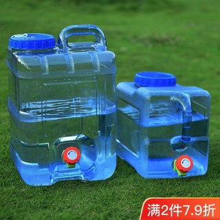 車用儲水桶 自駕貨車洗手水箱 帶水龍頭裝水容器, 3升帶龍頭方桶,+延長管+嘴塞+刷