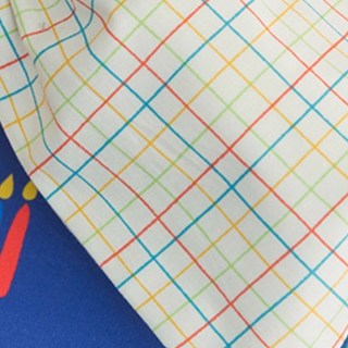 布喜翻 韓國布 - 彩色格紋棉布 手作布料 進口印花布 現貨, 1個, 1尺 【現貨，同款布買多不裁開】, 彩色格紋