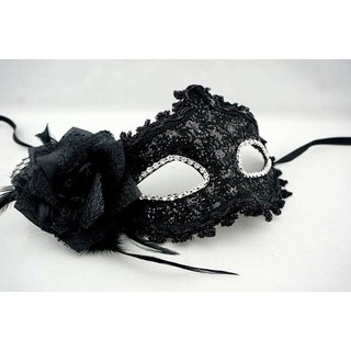 發光派對屋 高檔亮面舞會面具(黑色)，派對舞會必備，高檔亮面材質，神秘黑色設計, 1個