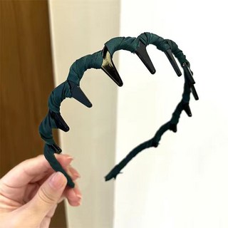 高顱頂髮箍 蓬鬆波浪髮箍 韓版碎髮整理神器 旅行頭箍, 1個, 人氣組合【綠色】, 綠色