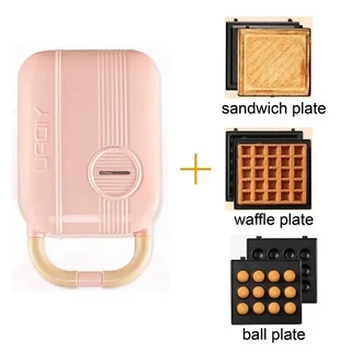 타코야키 팬케이크 샌드위치 플레이트 포함 아침 식사 기계 전기 샌드위치 메이커 타임 와플 메이커 토스터, 01 pink 3B