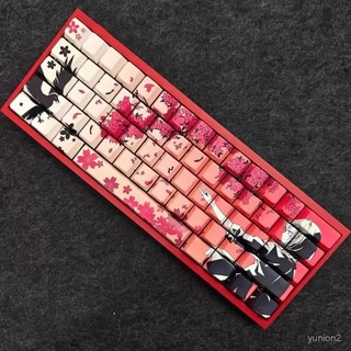 Sakura Raven鍵帽櫻花原廠高度側刻透光PBT材質五麵熱陞華鍵帽123456