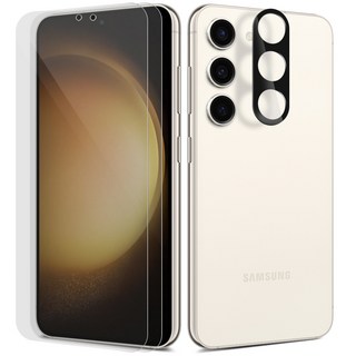 다이아큐브 갤럭시S23 슬림 지문인식 강화유리 액정보호필름 2매 + 카메라렌즈 필름 1매 가이드핀 간편부착, 2개