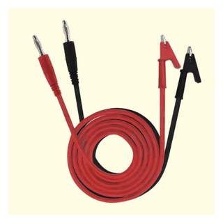 STARTESTS 4mm香蕉插頭轉鱷魚夾帶線純銅25A 36A大電流測試線 直流穩壓電源輸出線 電源測試線, 1個, 黑色,100cm（36A）