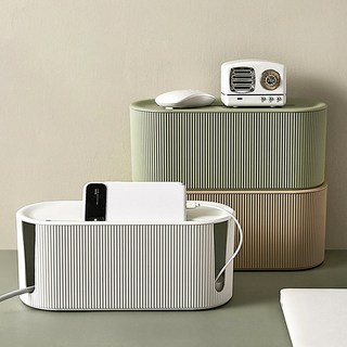 청년리빙 4구 이하 멀티탭 정리함 전선 콘센트 가리개, 그린