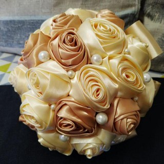 I Swear婚飾 香檳配色珍珠珠寶捧花 新娘捧花, 香槟金色系, 1個