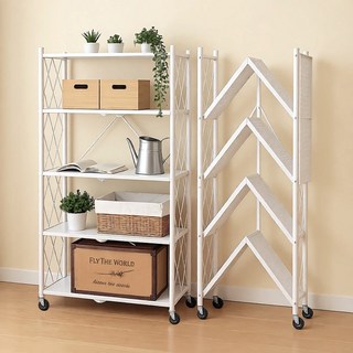 벨라까사 다용도 원터치 폴딩 접이식 철제선반 베란다 정리 수납장, 5단, 화이트