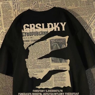 美式潮牌痞帥字母印花純棉重磅短袖T恤 男女寬鬆韓版港風上衣, 白色180,M 建議 45.0-60.0公斤