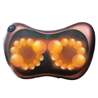 【imini】20D多功能按摩枕 頸部/腰部按摩器 揉捏/按壓/推拿滾輪按摩枕 台灣現貨/快速出貨, 金色