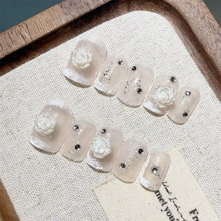 雪藏茶語純手工美甲穿戴甲 指甲貼片BNP160 純手工製作，方便快捷，舒適透氣不傷指甲, 1個, BNP160-S碼(實品拍攝)