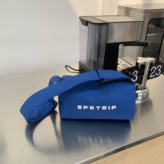 SPRTRIP 尼龍圓筒包 側背包 韓國風 寬肩帶斜背包, 藍色, 藍色