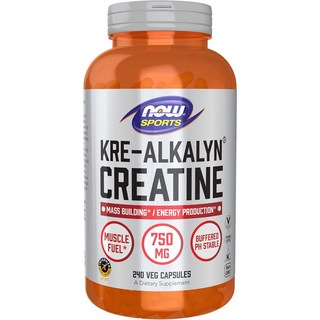 NOW Foods Kre-Alkalyn 緩衝型肌酸膠囊, 1個, 240錠