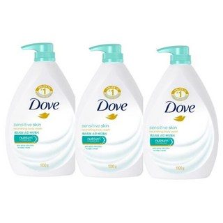 도브 바디워시 센스티브 스킨 1L x 3개 /비누 샴푸, 유자 x