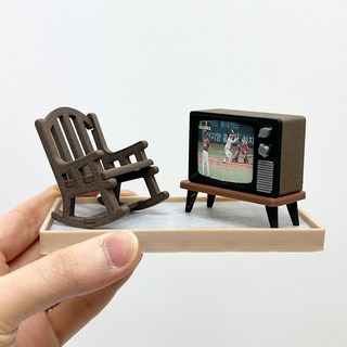 [중지]TV 흔들의자 세트 미니어처 납골당 꾸미기 추모 인테리어 장식 소품, 4.모래시계, 1개