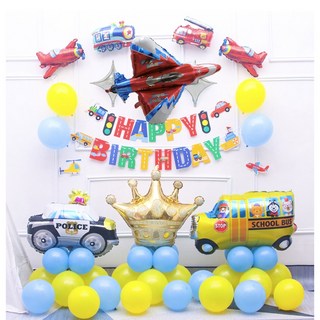 工程車交通車主題造型氣球派對裝飾兒童生日派對佈置用品, Ｅ款, 1個