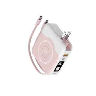 無線充電行動電源，快速充電，輕巧便攜，LED電量顯示，多設備兼容, SPB01型-柔霧粉, 印有CCC/NCC/BSMI三大認證台灣飛國外中國飛境內可直接上飛機