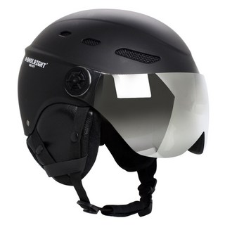 애몰라이트 AMH-06 스키 헬멧 일체형 고글 스노우 보드, 블랙, 1개