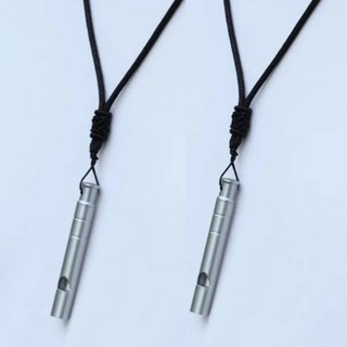 2개 세트 방범 생존 휘슬 호루라기 목걸이 호신용, 2세트, 스텐(T4673) 2개