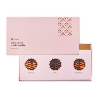 [신라명과]세가지맛 사브레쿠키 선물세트 1+1(쇼핑백 포함), 260g, 2개