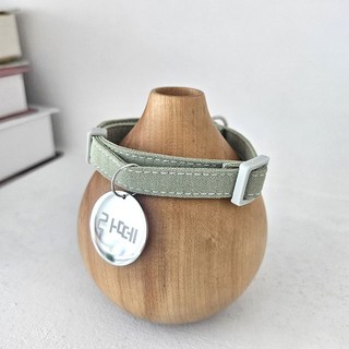 바이굄 강아지 인식표 애견 이름표 반려견 써지컬 스틸 펜던트 코튼데이즈 목걸이, 1개, 브라운