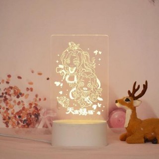 천관사복 굿즈 미니어처 피규어 샤에 화청 3D 야간 조명 USB 램프 아크릴 네온, 5