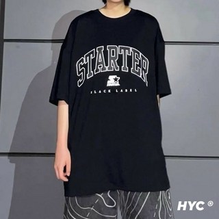 HYC 韓國 STARTER 美式潮流短TEE 落肩寬鬆短袖上衣 Y2K CITYBOY 短踢 春夏新款情侶