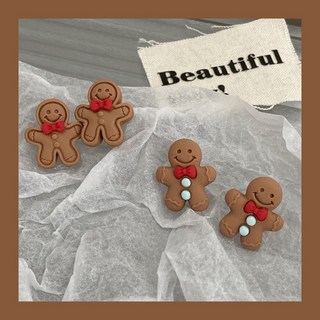 可愛薑餅人造型耳環 時尚趣味甜美 輕巧舒適 交換禮物推薦