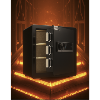 강록 5세대 가정용금고 지문인식 초강력 스마트금고 금전함, 소형 25cm 검정 지문/비밀번호